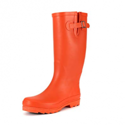 Amazon.com | Outee Women Rain Boots Red Rubber Waterproof Garden ...