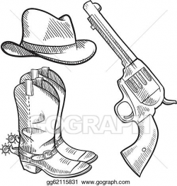 EPS Illustration - Cowboy objects sketch. Vector Clipart gg62115831 ...