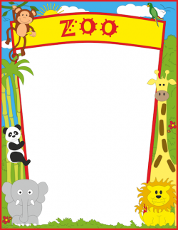 A page border featuring zoo animals. Free downloads at http ...