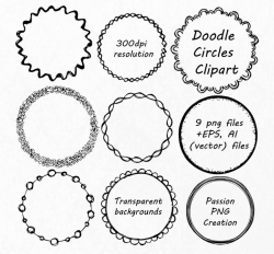 Doodle Circle Clipart Hand drawn Circle Frames Clip art PNG