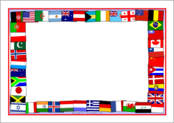 Flags of the world A4 page borders (SB5827) - SparkleBox