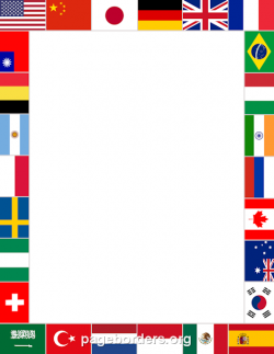 Printable world flags border. Use the border in Microsoft Word or ...