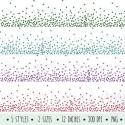 Glitter Confetti Borders Clip Art. from PixelGardenDesign on Etsy