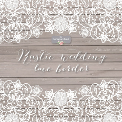 Vector lace wedding border clipart ~ Illustrations ~ Creative Market