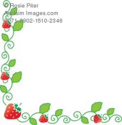 Clipart Illustration of a Strawberry Border