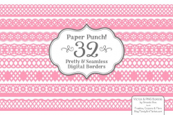 Pink Lace Borders Clipart & Vectors ~ Illustrations ~ Creative Market