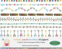 Arrow Border Clipart Boho Clipart Tribal Arrows Clipart