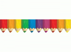 Jumbo Coloured Pencils Classroom Display Border - ClipArt ...
