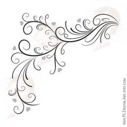 Wedding Clipart Retro Elegant Flourish Curly Borders Swirl Bridal ...