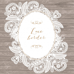 Lace border rustic, Wedding invitation border, frame, lace clipart ...
