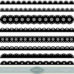Scalloped Borders Clipart Lace Borders Clip Art Ribbons Punch