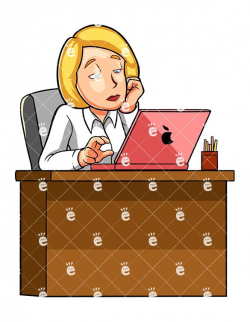 A Woman Working With A Laptop, Feeling Bored - FriendlyStock.com ...