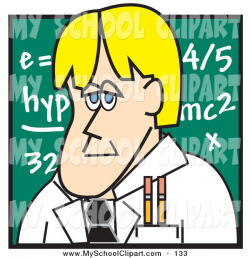 Clip Art of a Bored Blond Male Teacher Standing in Front of a ...