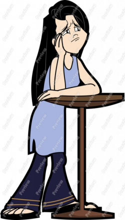 Bored Female Character Clip Art - Royalty Free Clipart - Vector ...