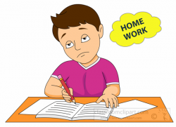 Classroomclipart com school clipart boy tired and bored of homework ...