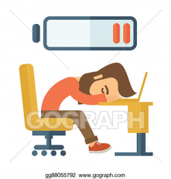 Stock Illustration - Lying tired employee. Clipart Illustrations ...