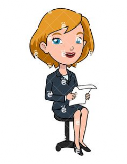 Worried Business Woman Meeting Boss Cartoon Vector Clipart ...