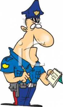 A Police Officer Writing A Ticket - Royalty Free Clipart Picture