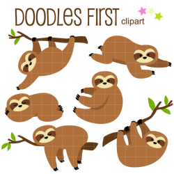Sluggish Sloths Digital Clip Art for Scrapbooking Card Making ...