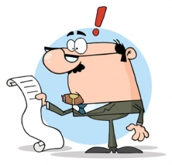Boss Clipart Image - Boss Shocked by List of Expenses