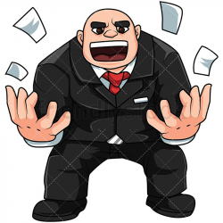 Angry Boss Man Cartoon Vector Clipart | Boss man