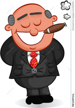 Boss Man Smoking Cigar Illustration 32225251 - Megapixl