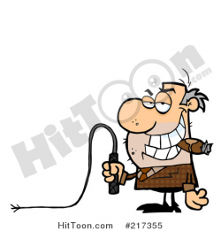 Boss Clipart #217355: Scruffy Boss Holding a Whip in His ...