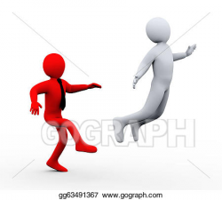 Stock Illustration - 3d boss kick out employee. Clipart Drawing ...