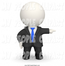 Clip Art of a 3d Stern White Businessman Boss Pointing by Andresr ...