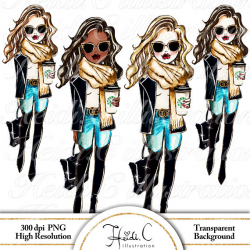 Fashion girl Clipart-Chic Girl-Boss Girl-Cute Fashion-Girl Boss ...