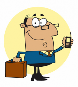 Boss Clipart Image - Successful Businessman Talking on His Cell Phone