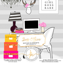 Boss Office Girl Scenery Clipart Set Girl Office Office