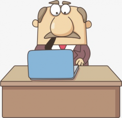Boss, Electricity Supplier, Playing Computer, Desk PNG Image and ...