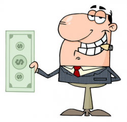 Rich Man Clipart Image - Cartoon Businessman or Entrepreneur Holding ...