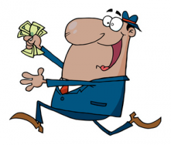 Money Clipart Image - Greedy Worker Who Just Got a Raise