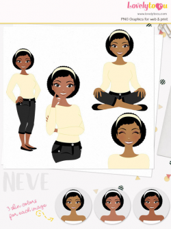 Girl boss clipart, woman character digital blog clipart, planner ...