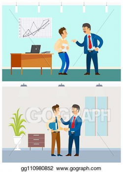 Vector Stock - Boss and employee relationship, bad or good ...