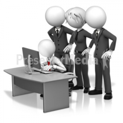Big Bosses Hovering Over Employee - Presentation Clipart - Great ...