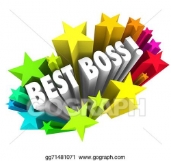 Stock Illustration - Best boss words stars celebrate top leader ...