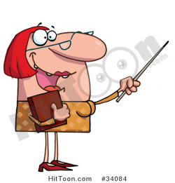 Teacher Clipart #34084: Happy Red Haired Teacher in Glasses ...
