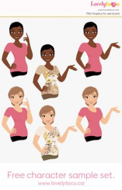Woman business character clipart, professional girl boss clipart set ...