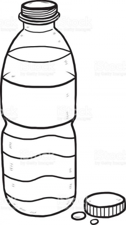 Bottle Of Water Clipart Black And White - Letters