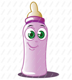 Pink Girl Baby Bottle Clip Art - Royalty Free Clipart - Vector Cartoon