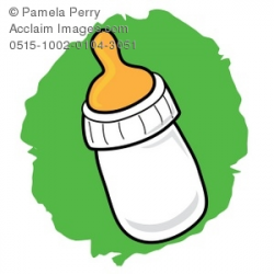 Clip Art Illustration of Cartoon Plastic Baby Bottle