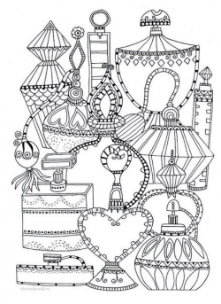 Perfume bottles coloring page (Perfume Bottle Sketch) | To Color ...