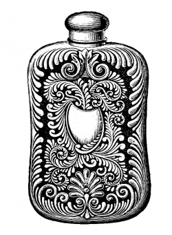 Free Clip Art – Decorative Vintage Flask Bottle Image | Oh So Nifty ...