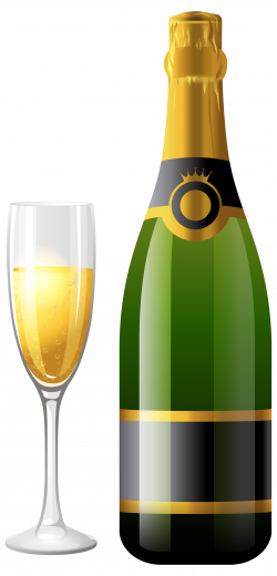 Champagne Bottle with Glass PNG Clipart - Best WEB Clipart