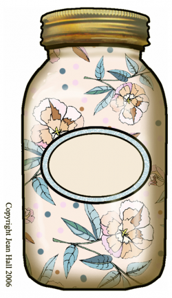 ArtbyJean - Bottles: Mason Jar with blank label, gold screw top lid ...
