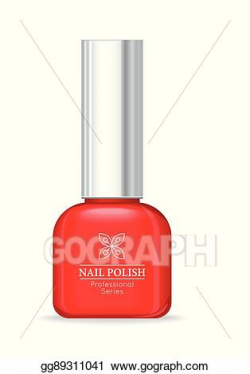 Vector Art - Nail polish professional series red bottle. Clipart ...