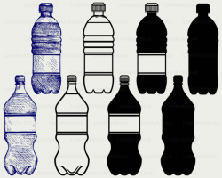 Plastic bottle water svg/drink clipart/bottle svg/water silhouette ...